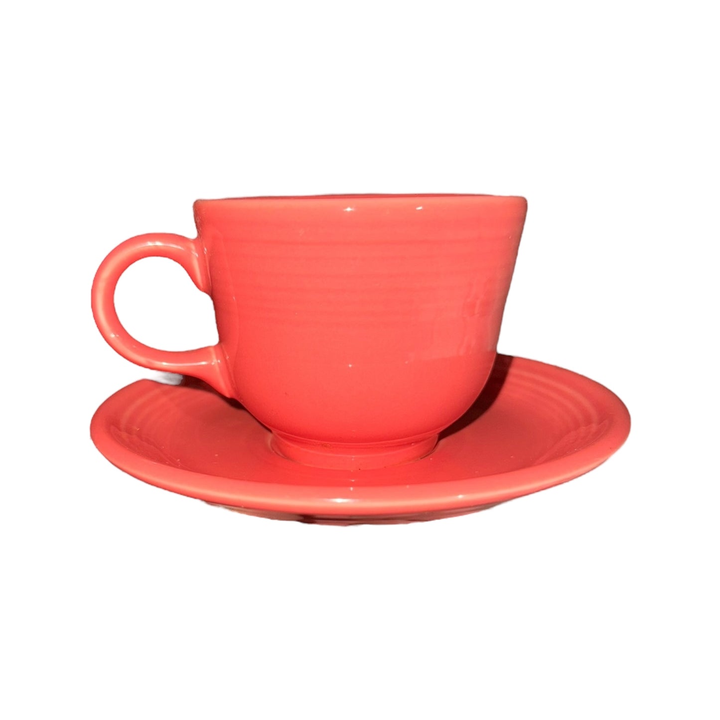 Homer Laughlin Fiestaware Teacup & Saucer Set in Flamingo Pink