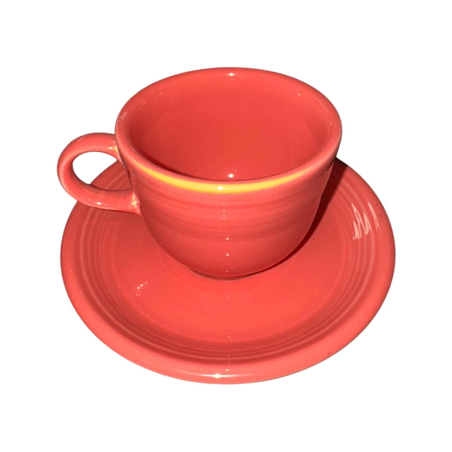Homer Laughlin Fiestaware Teacup & Saucer Set in Flamingo Pink