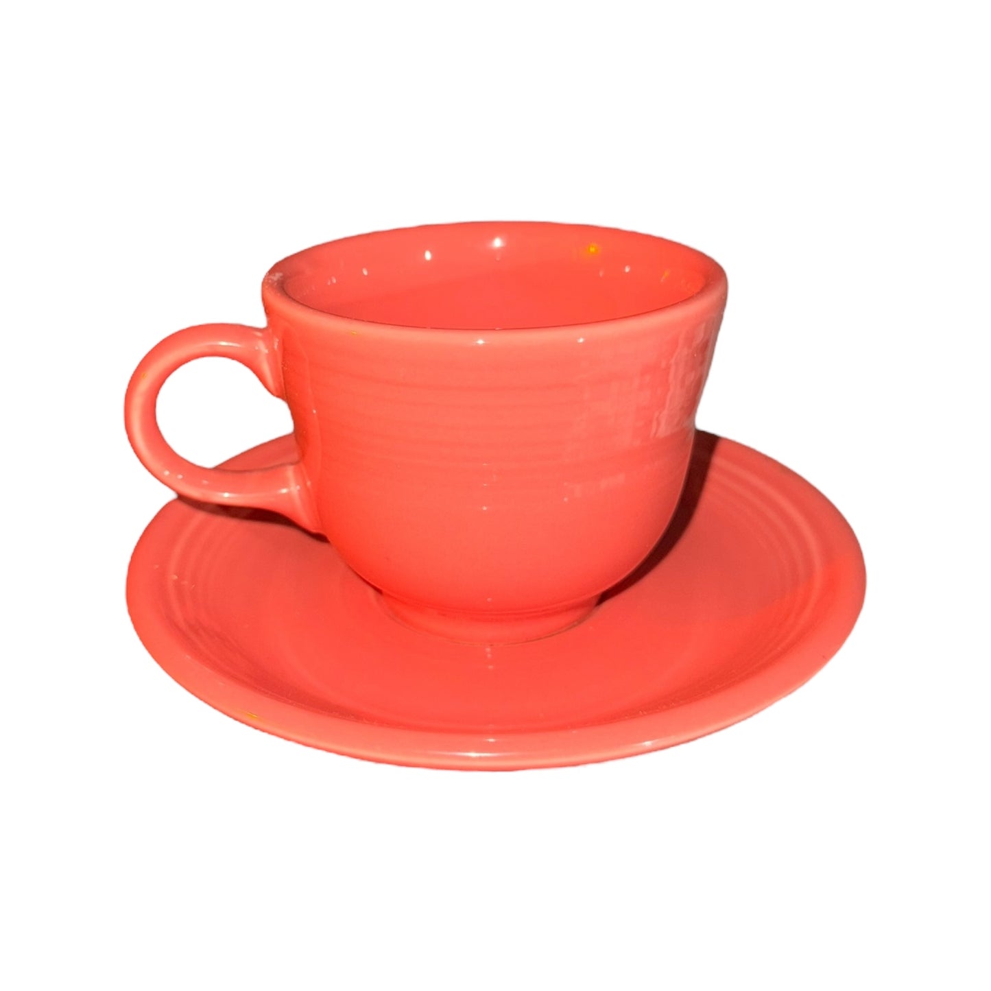 Homer Laughlin Fiestaware Teacup & Saucer Set in Flamingo Pink