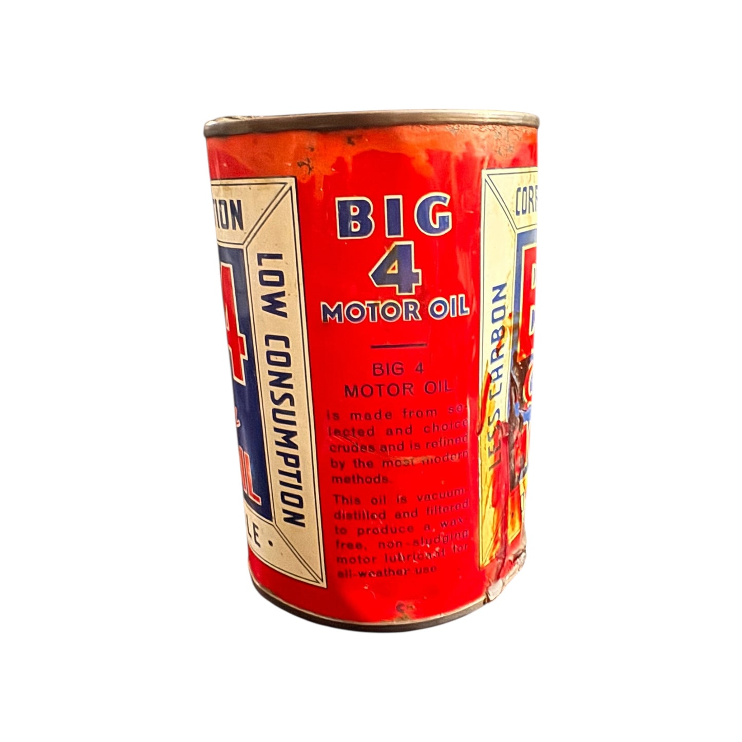 Rare 1950’s ‘Big 4 Motor Oil’ Full Can - NOS - Collectible Petroliana