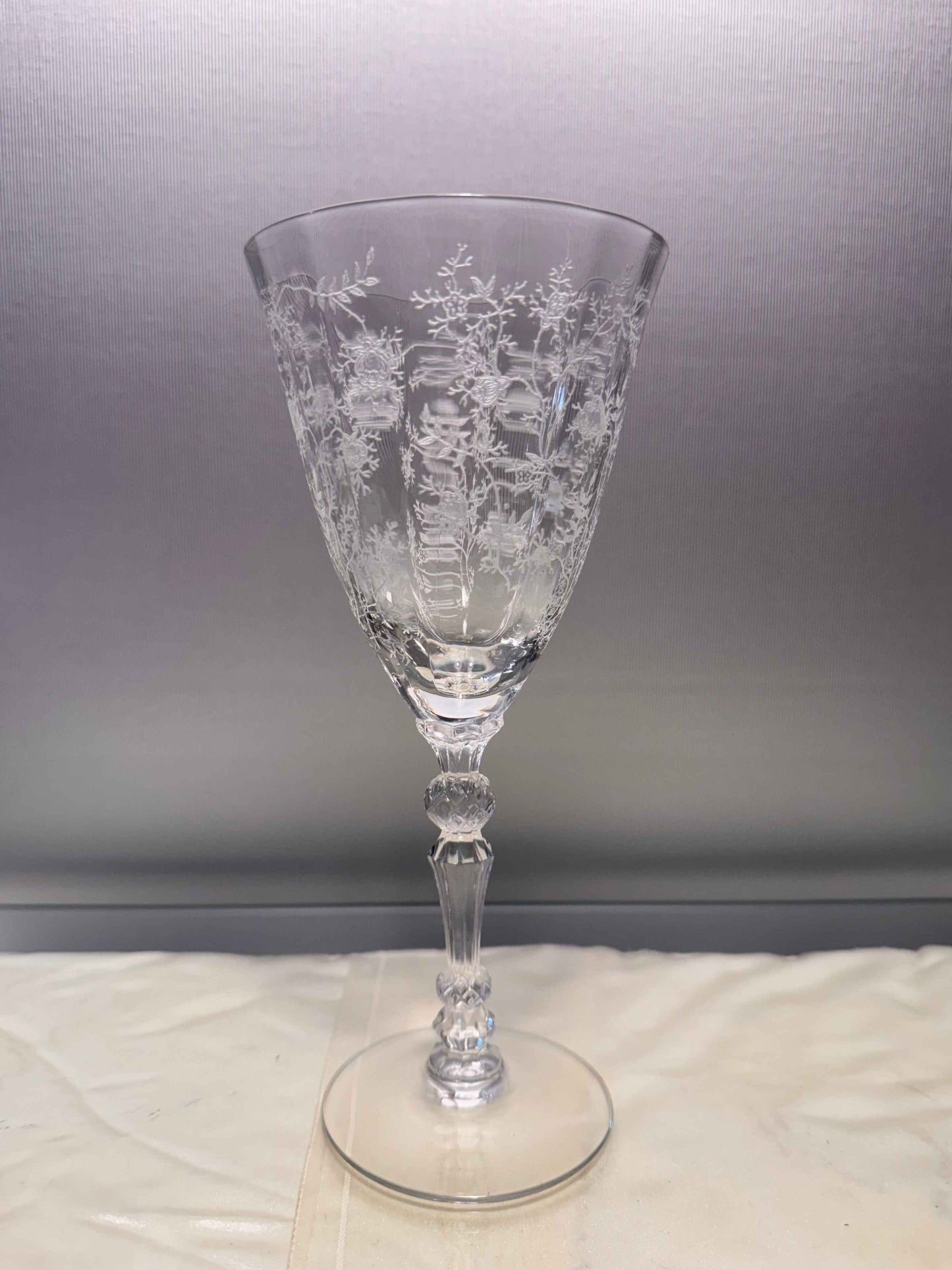 Fostoria ‘Chintz’ Etched Water Goblet Glasses, Set of 2 - Multiple Available