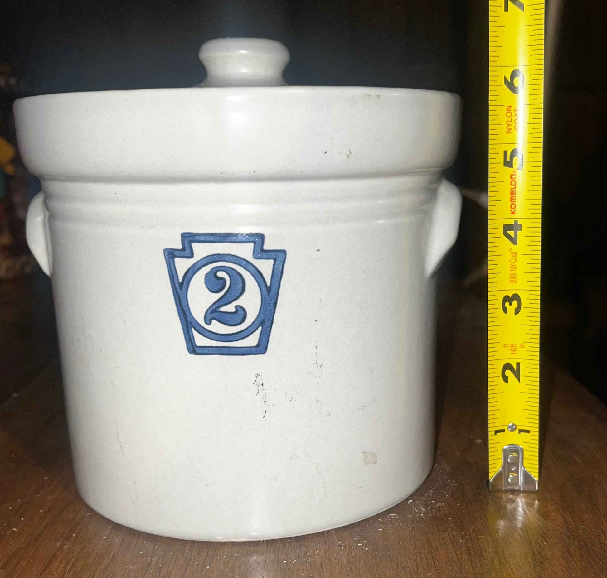 Vintage Pfaltzgraff Keystone #2 Lidded Ceramic Crock Canister & Storage Jar