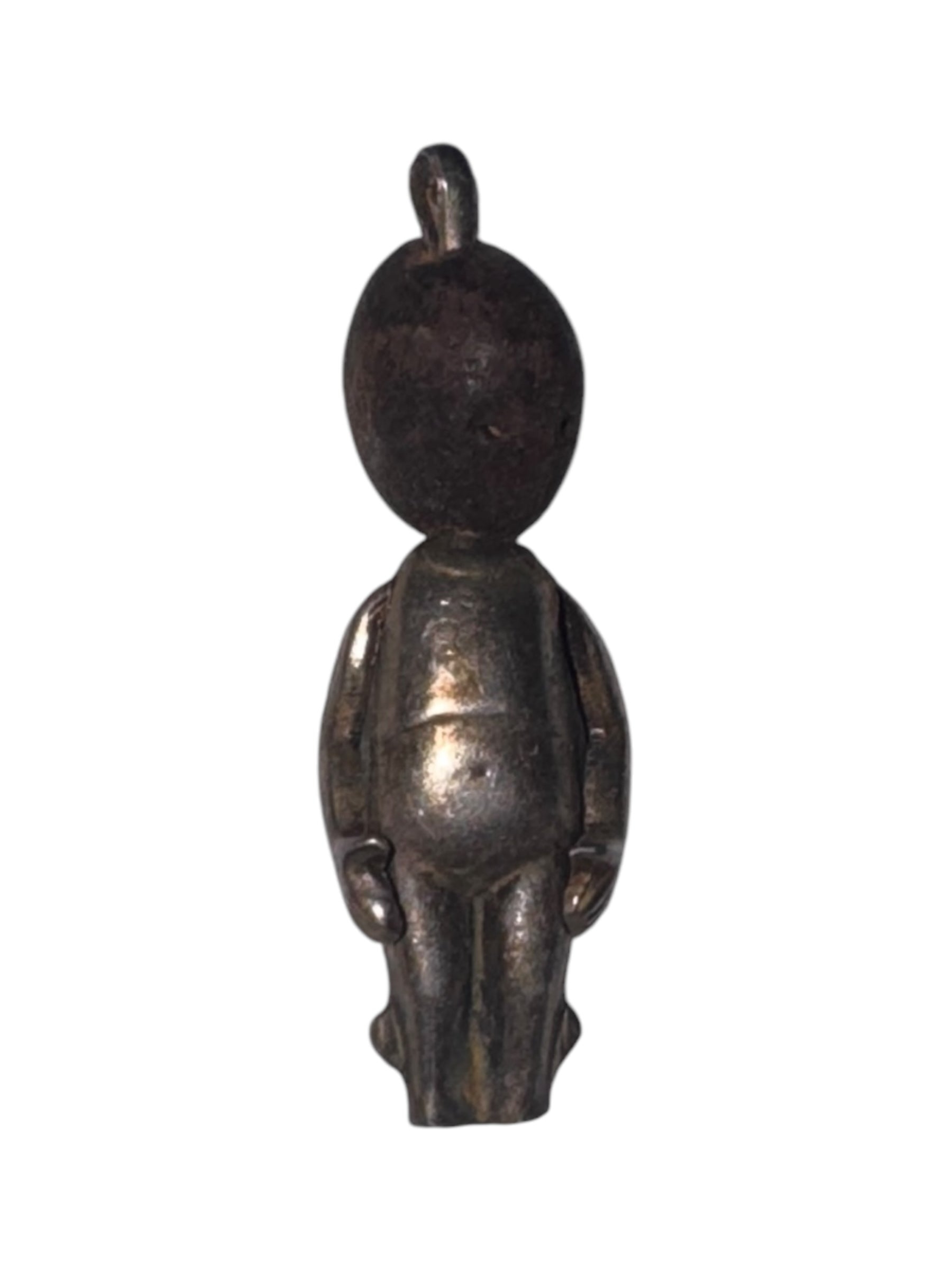 Rare 1914 WWI ‘Fumsup’ Good Luck Charm in 935 Silver & Ebony Wood - Black Label Vintage
