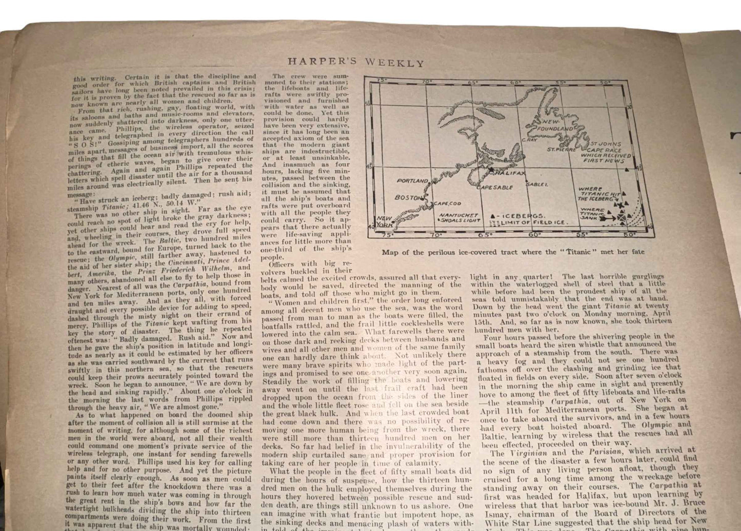 Authentic Harper’s Weekly April 20, 1912 Titanic Disaster Article
