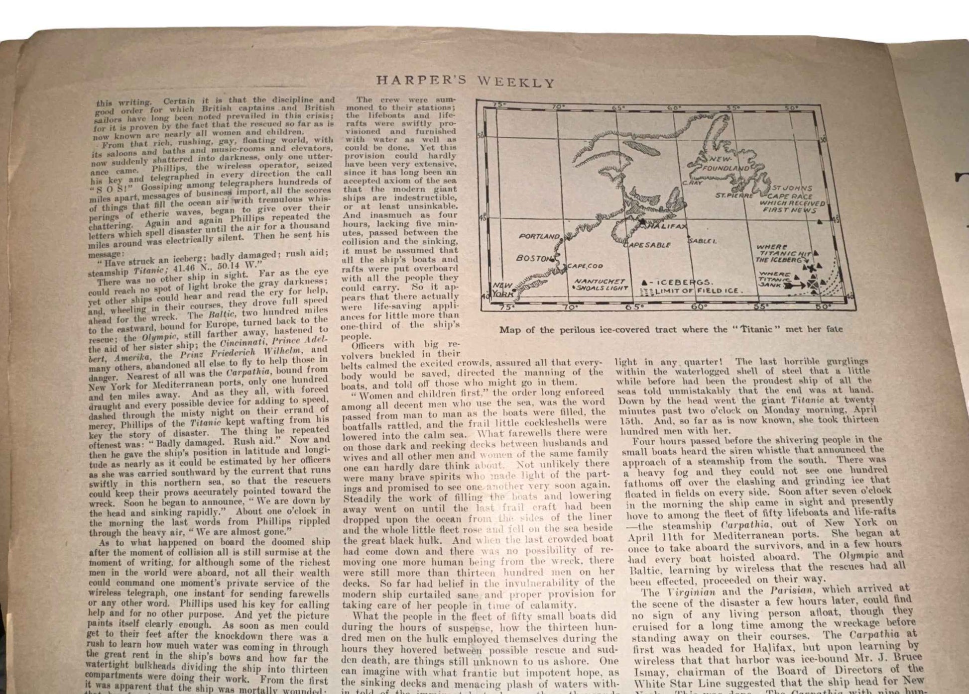 Authentic Harper’s Weekly April 20, 1912 Titanic Disaster Article