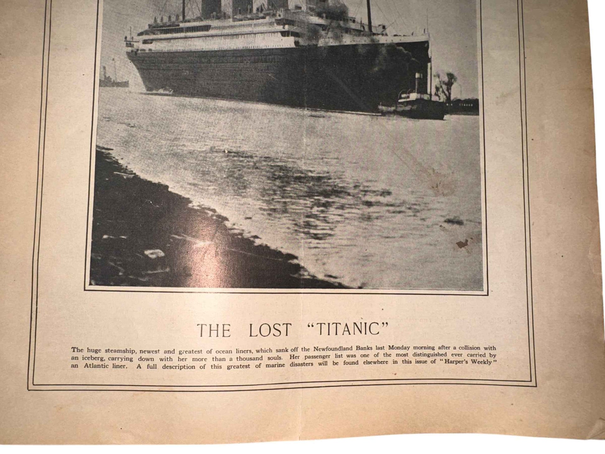 Authentic Harper’s Weekly April 20, 1912 Titanic Disaster Article