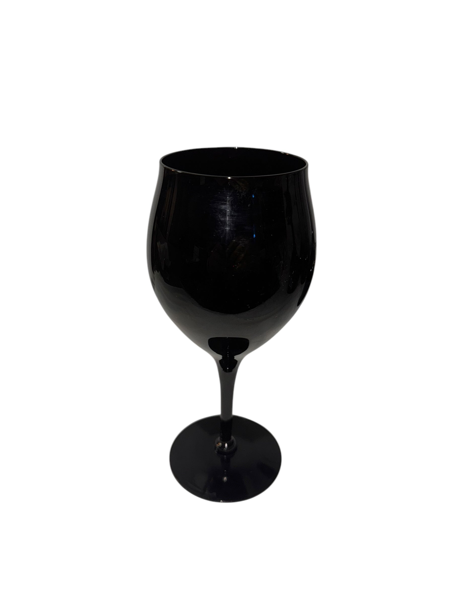Gorgeous Vintage Black Crystal Glass Stemware - 6 Available - Black Label Vintage