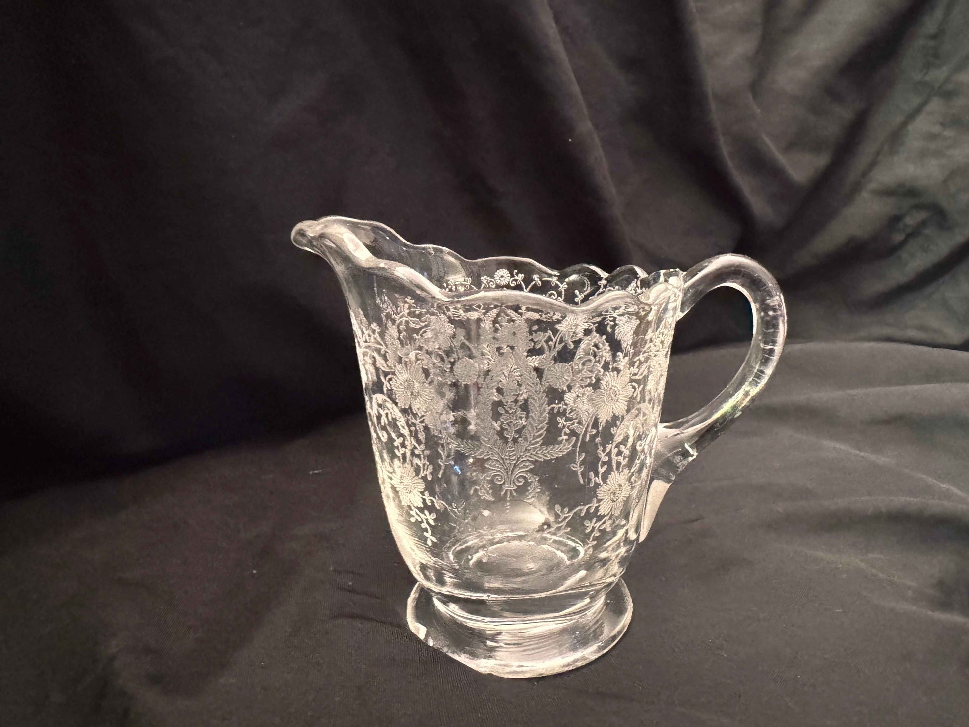 Fostoria ‘Lido’ Pattern Etched Sugar & Creamer Set