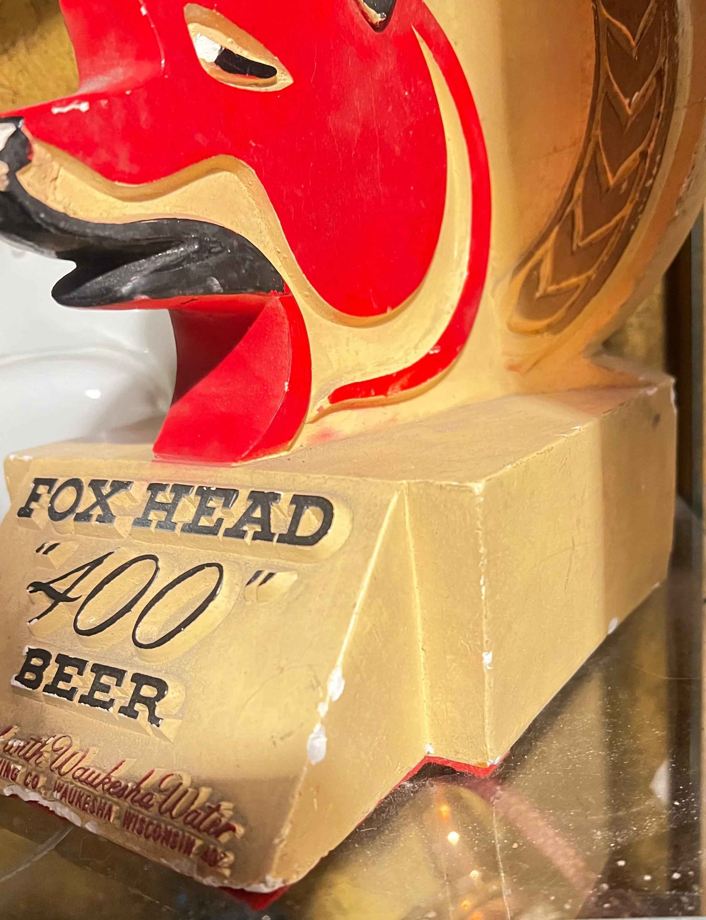 Rare Vintage 1948 Fox Head Brewing ‘400’ Advertising Statue - Collectible Breweriana