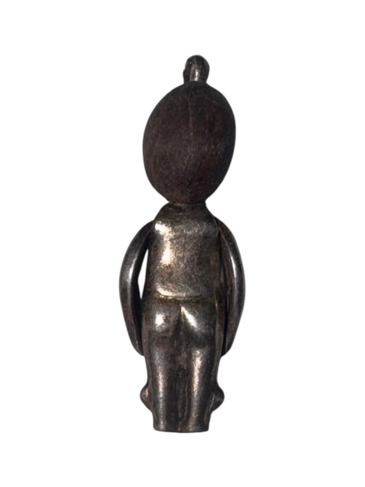 Rare 1914 WWI ‘Fumsup’ Good Luck Charm in 935 Silver & Ebony Wood - Black Label Vintage