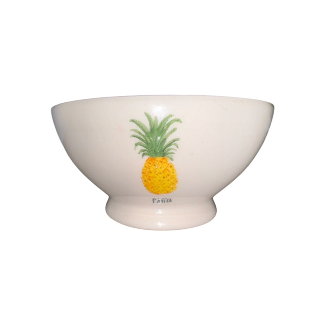 (2) Rae Dunn Artisan Collection White & Yellow ‘Pina’ Pineapple Bowls