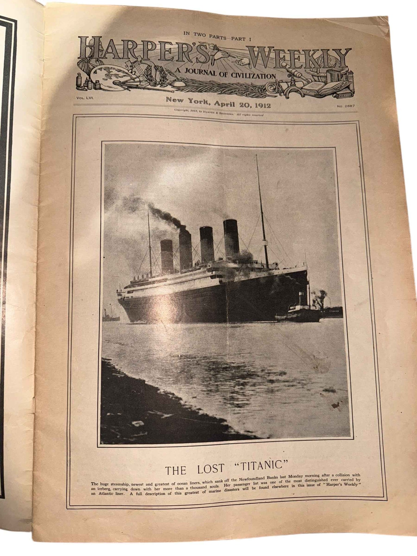 Authentic Harper’s Weekly April 20, 1912 Titanic Disaster Article