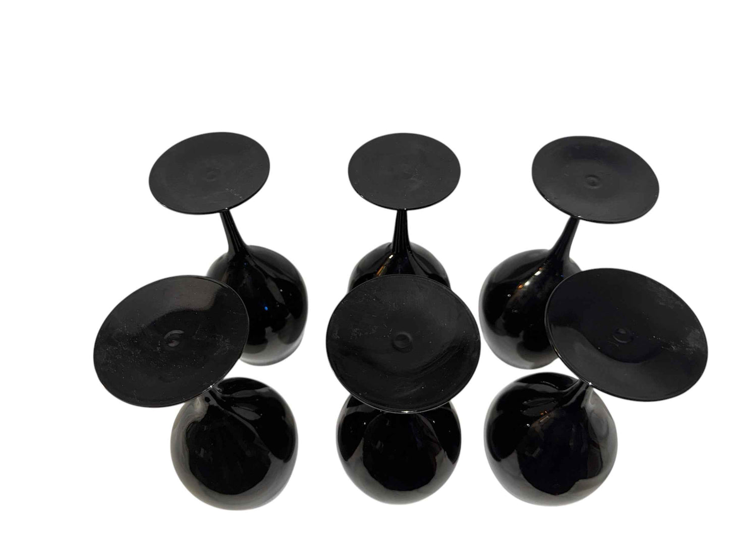 Gorgeous Vintage Black Crystal Glass Stemware - 6 Available