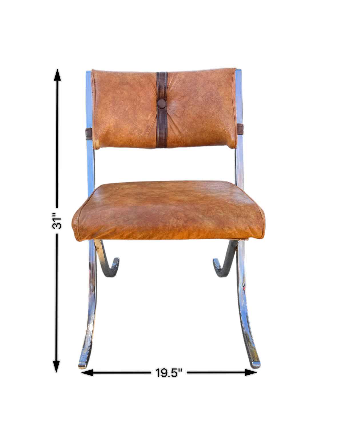 Vintage Pair of Milo Baughmann for Howell Chrome Barcelona Style Accent Chairs, 1960’s
