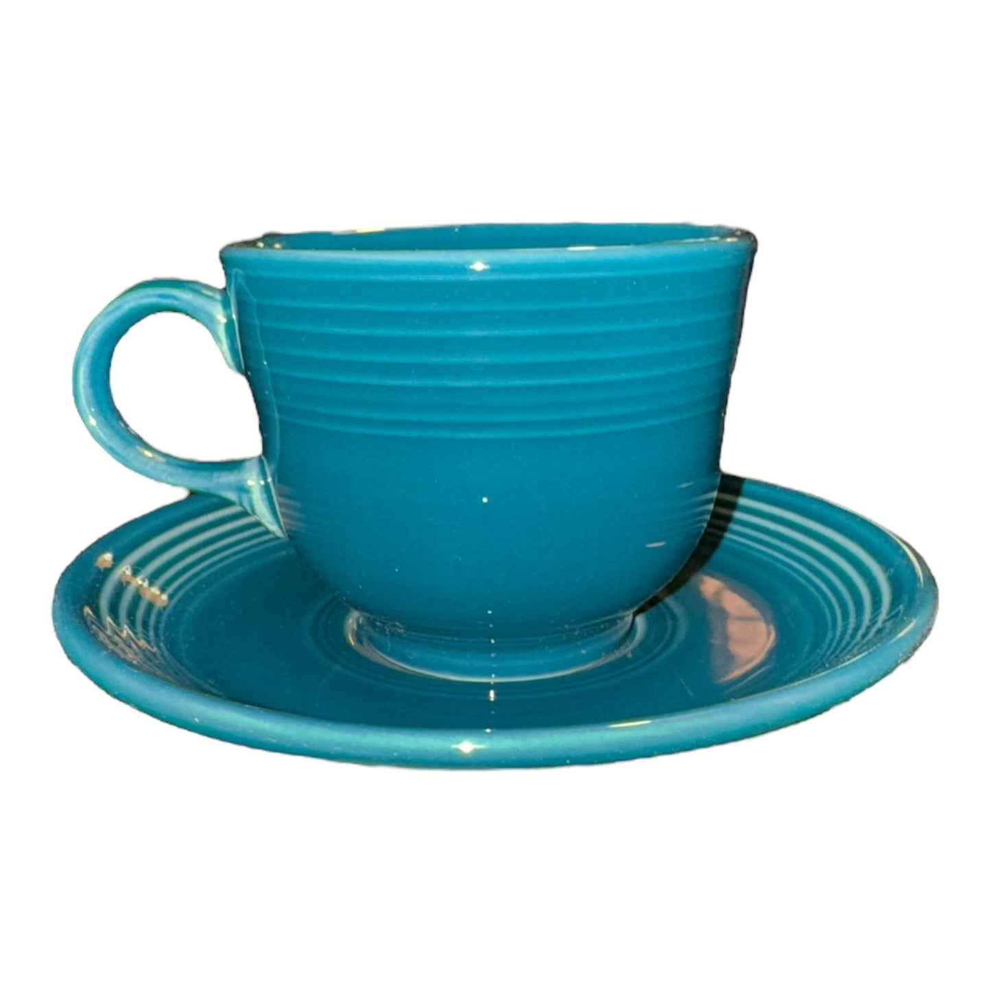 Vintage Homer Laughlin Fiestaware Teacup & Saucer Set in Turquoise