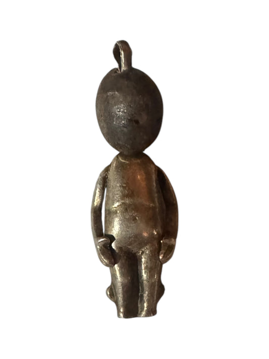 Rare 1914 WWI ‘Fumsup’ Good Luck Charm in 935 Silver & Ebony Wood - Black Label Vintage
