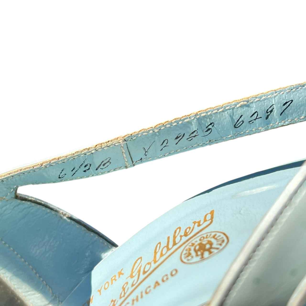 Vintage 1950’s O’Connor & Goldberg Powder Blue Peep Toe Sling Back High Heels, Size 6.5