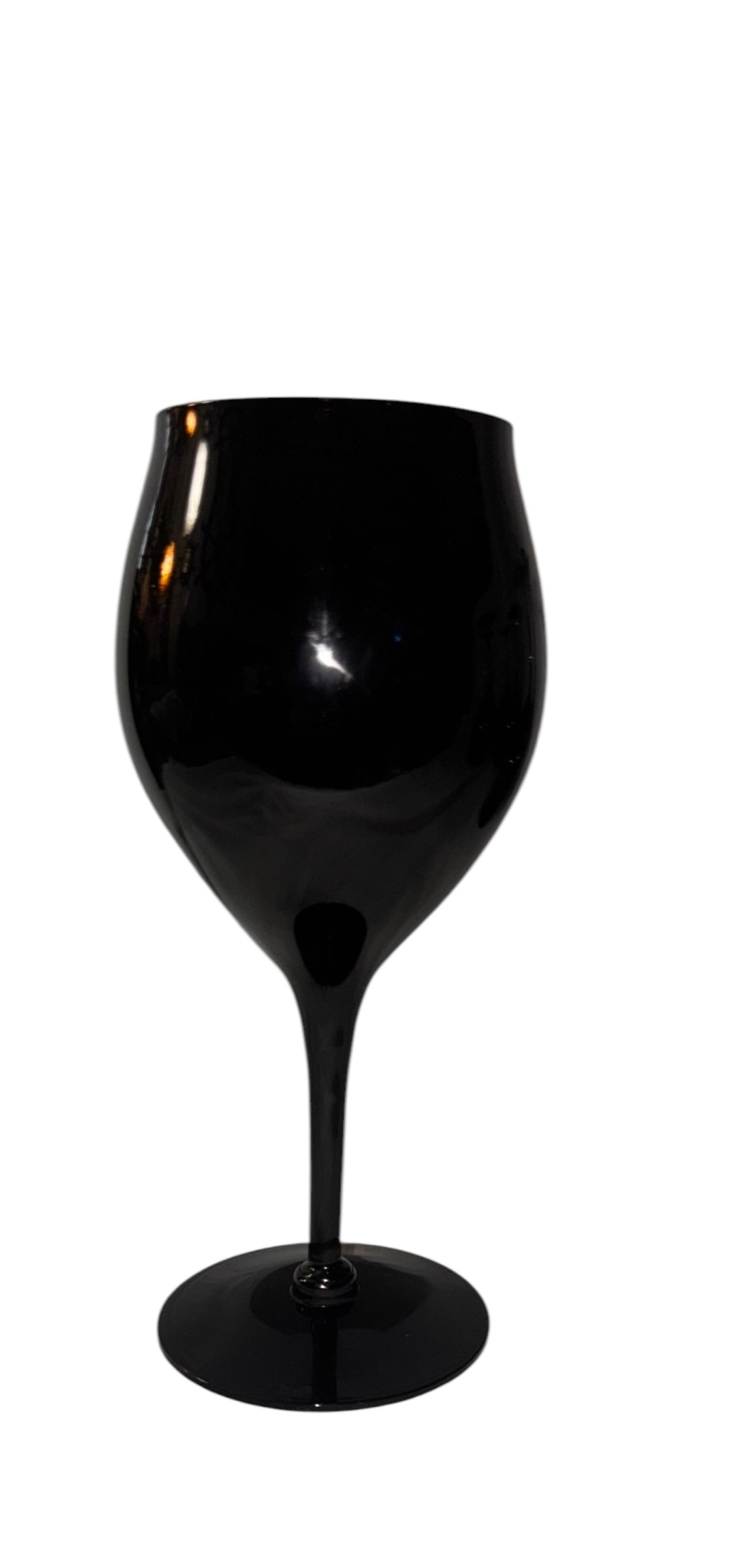 Gorgeous Vintage Black Crystal Glass Stemware - 6 Available - Black Label Vintage