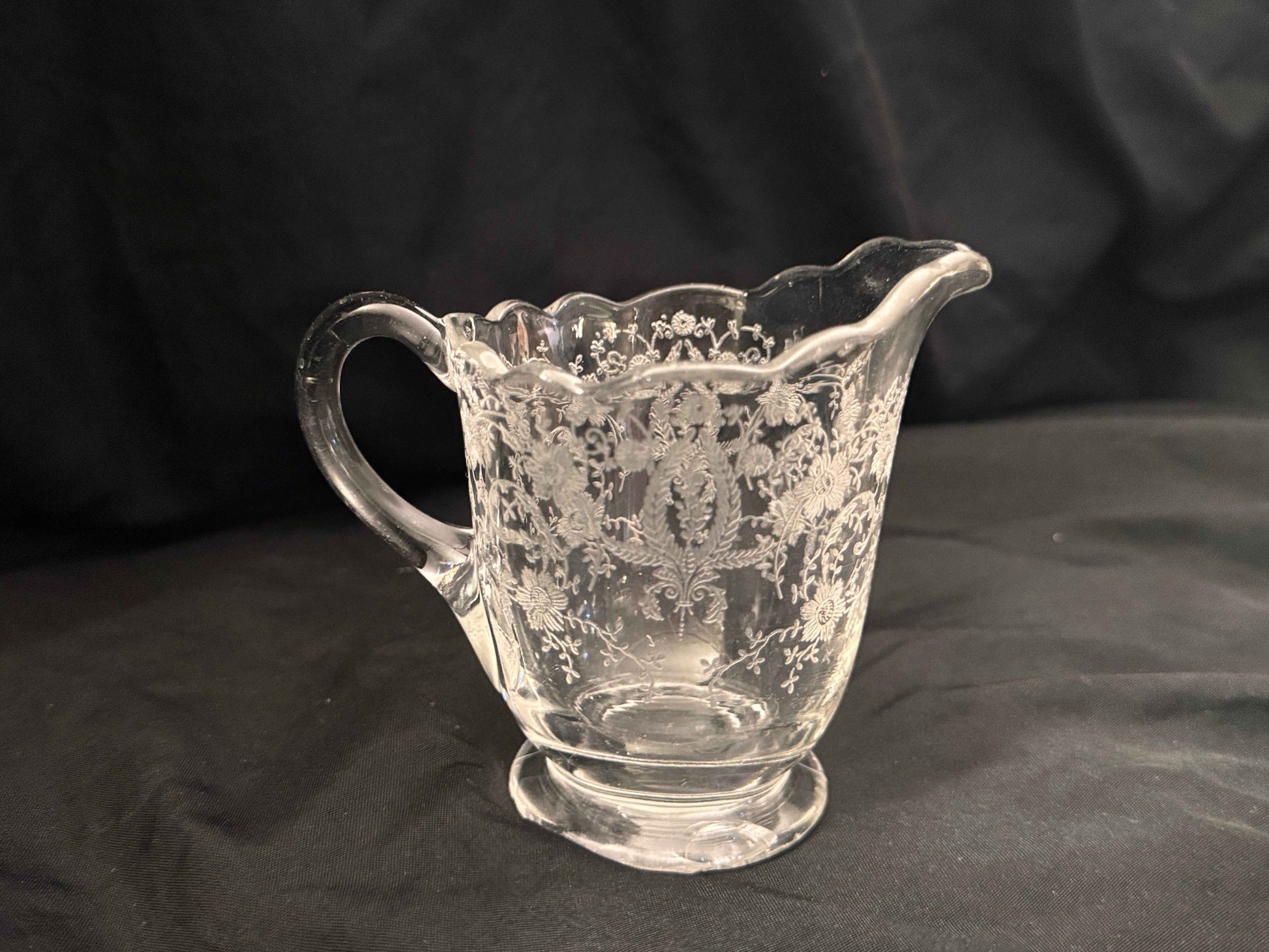 Fostoria ‘Lido’ Pattern Etched Sugar & Creamer Set