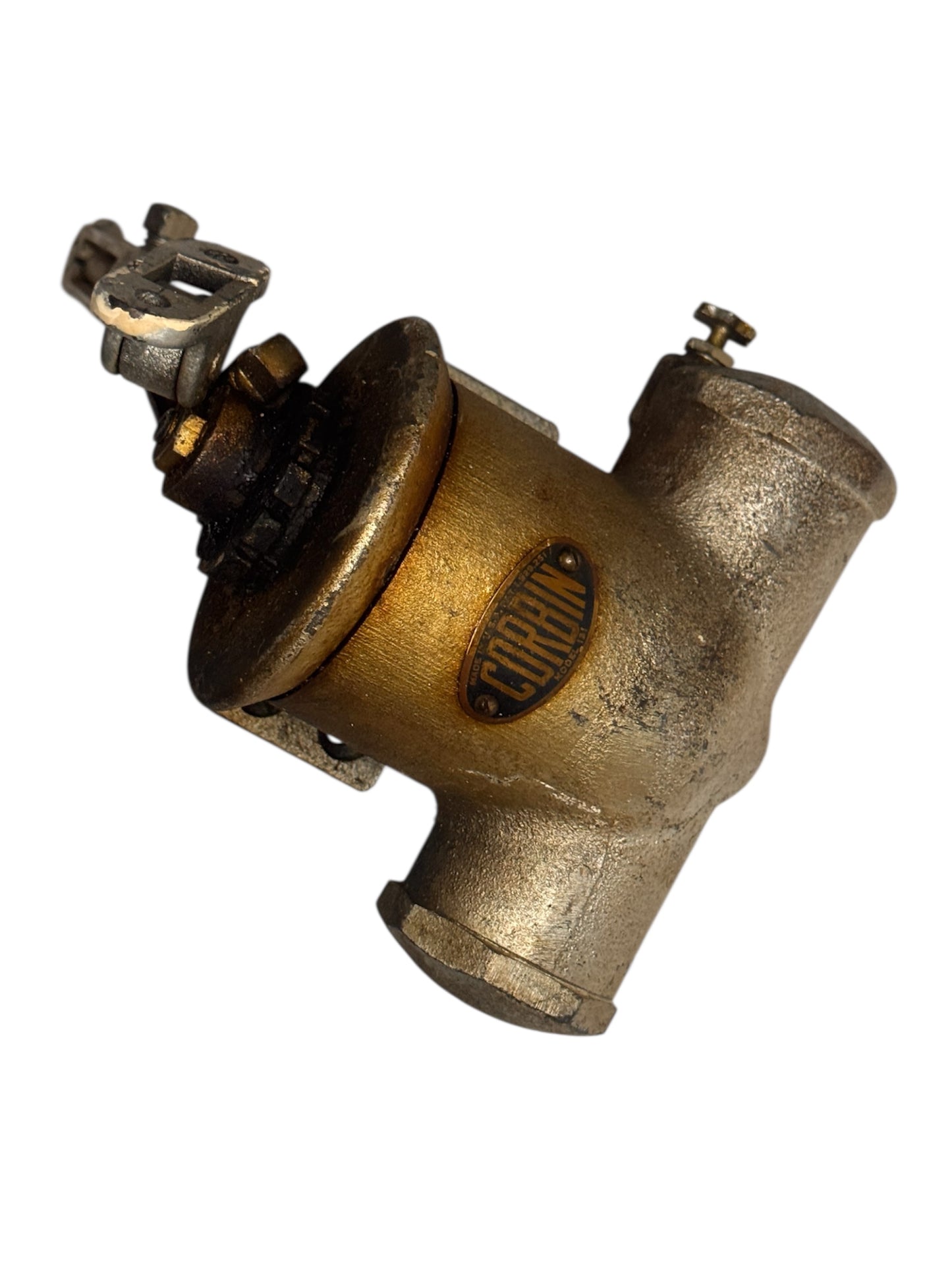 Corbin No. 131 Solid Brass Industrial Door Stopper, c.1927 | Antique Salvaged Hardware