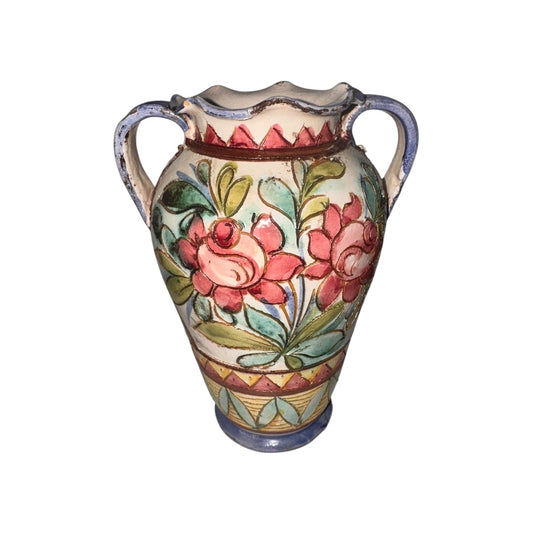 Vintage Deruta Italian Pottery with Flowers & Roman Soldier | Handcrafted Ceramic Art Pottery